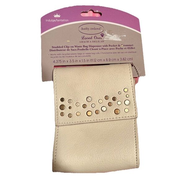Kathy Ireland Studded Clip On Waste Bag Dispenser Pouch Mini Keychain Purse B205 - Picture 1 of 11